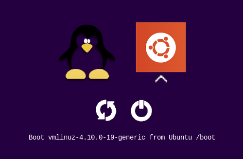 rEFInd Next uses simple white icons against green artwork